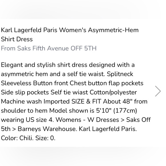 Karl Lagerfeld Asymmetric Shirtdress - Picture 9 of 9